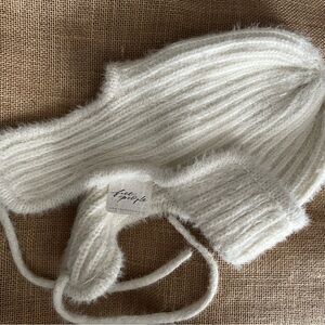 Free People Cream Knit Balaclava